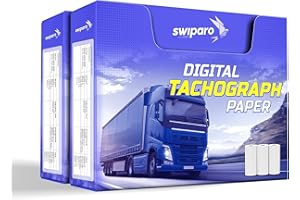 SWIPARO Certyfikowane rolki papieru do tachografów - Papier termiczny do wszystkich cyfrowych tachografów do samochodów ciężarowych - 57/8 mm (6 sztuk)