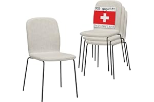 ‎ALBATROS Albatros Esszimmerstühle 4er Set ENNA, beige - stapelbar, bequemer Polsterstuhl - Eleganter Küchenstuhl, Stuhl Esszimmer oder Esstisch Stuhl, Konferenzstuhl