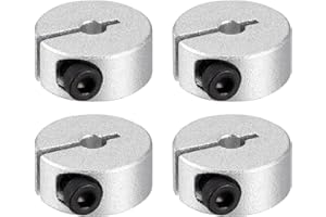 PATIKIL Foro 6mm Collare Albero a Morsetto Singolo Diviso 20mm OD 8mm Spessore, 4pz Collare di Bloccaggio in Lega di Alluminio con Vite Fissaggio per Industria Macchinari, Argento