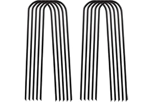 AHAQU 10PCS Trampoline Anchor Kit, 30cm/12 Inches Heavy Duty U-Shaped Tent Pegs, Trampoline Wind Stakes, Metal Ground Stakes for Soccer Goals, Garden Decoration, Swing