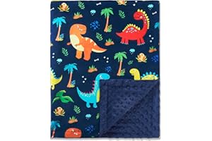JORNH Baby Blanket for Newborns,New Gifts for Boys Girls Toddlers, Super Soft Baby Cot Blanket with Dotted Fleece Backing, Unisex New born Essentials (Dinosaur,75x100cm)