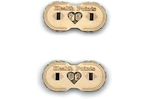 Printable Adventure DND HP-Tracker de Madera - Contador de Puntos de Vida para Juegos de Mesa y RPG Dungeon Master y Jugadores - Contador de HP Grabado con láser