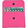 2 Pack Birth Control Pill Packet with 4" x 3" for Women Privacy Protection Contraceptive Medicine Holder Pink Sleeve Pouch Wallet