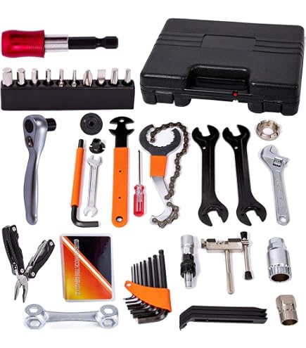 23-teiliges Fahrrad-Werkzeug-Set - Profi-Reparaturkit Inkl. Kettennieter, Reifenheber, Inbusschlüssel & Mehr
