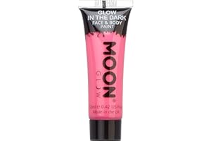 Moon Glow – Glow in the Dark Face & Body Paint - 12ml Pink – Phosphorescent - Charge to Glow