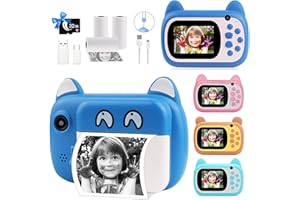 TOYOGO Aparat natychmiastowy dla dzieci, ekran LCD 6,1 cm, cyfrowy aparat dla dzieci, z 6-krotnym zoomem, podwójny obiektyw 24 MP, rejestrator wideo 1080p, prezent dla chłopców i dziewczynek (niebieski)