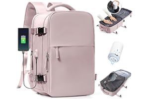 BJLFS Sac à dos sous vide de voyage Bagage Cabine 40x30x20 pour Ryanair Bagage à Main 40x20x25 sous vide avec pompe manuelle Petit Sac à Dos avec compression sous vide Homme Femme