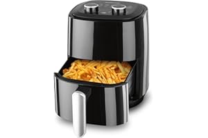 GOURMETmaxx Frytkownica na gorące powietrze 3,1 l, Airfryer z timerem 60 minut i 6 funkcjami, w zestawie rozmrażanie i podgrzewanie, energooszczędna i bezzapachowa frytka, prawie bez oleju, 1350 W