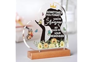 BUIOATA Personalised Gifts for Women- Heart-Shaped Acrylic Plaque, Christmas Gifts for Women, Cheer up Gifts for Women, Inspirational Gifts for Women, Friendship gifts for women.