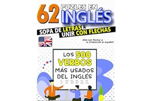 62 Puzles de Verbos en Inglés de Sopa de Letras y Unir con Flechas: Aprende los 500 Verbos Más Usados Del Inglés | Para Niños y Adultos (Diviértete y Aprende con FunnyJoy)