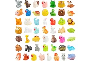 KIPEREE 50pcs Mini Resin Animals Mixed – Tiny Resin Animal Figures for Fairy Garden Accessories, Miniature Figures for Kids Craft, Dollhouse & Party Bag Fillers