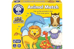 Orchard Toys Animal Match Mini Game, Small and Compact, Travel Game, Animal Themed Memory Game, Age 3-6, Family Game, Travel Game