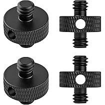 4 Pezzi Adattatore Vite 1/4" Maschio-maschio Per Fotocamera – Con Foro, Zigrinato Antiscivolo, In Alluminio