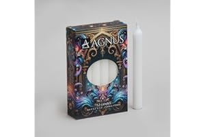 CHURCH SUPPLY 12 White Spell Candles 4.5" 100% Natural Christingle Chime Pyramid Christmas Tree Candles – Smokeless, Dripless, Golden Flame – Household, Dinner Stick, Kosher, Clean,