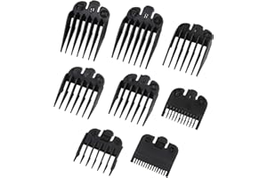 NCOALE 8 PCS Hair Clipper Guards, 8 Sizes Hair Clipper Guards Combs Replacement Hair Clippers Attachment for Clippers Trimmers, for Adults, Children, Pets