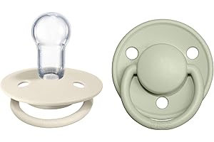 Tétine BIBS De Lux, lot de 2, silicone, tétine danoise en forme de cerise. Sans BPA. (Ivory/Sage, taille unique (0-36 mois))