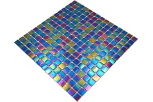 CONWIRE Mosaico de mosaico de nácar, cristal brillante, negro iridio.