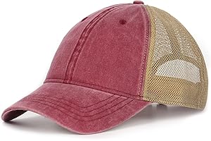 Zylioo Czapka XXL Vintage Trucker Cap na dużą głowę, sprana czapka do biegania, rozmiar 60-65 cm, letnia czapka z daszkiem