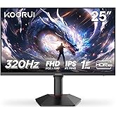 Koorui G2511E 24.5 Inch Monitor, 320Hz E-Sports Monitor, IPS FHD 1080p, Adaptive-Sync, 2x HDMI 2.0 + DP 1.4,99% sRGB, Professional