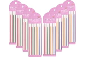 VALICAER 1280 arkuszy taśmy do zakreślacza, samoprzylepne zakładki indeksowe, przezroczyste długie znaczniki stron, paski zakreślacza, kolorowe zakładki do książek, długie zakładki do podkreślania, powtarzalne wklejanie bez zepsucia