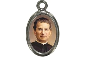 Ferrari & Arrighetti Medaglia Don Bosco in Metallo nichelato e Resina - 2,5 cm (Confezione da 10 Pezzi)