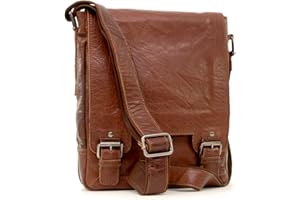 Ashwood - Messenger Bag - Laptop/iPad A4 Size - Cross Body/Shoulder/Work Bag - Genuine Leather - 8342 - Tan