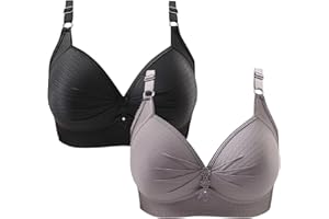 FUNALOE Bras for Women Plus Size Super Push Up Sports Bras Women High Impact Ladies Yoga Comfort Bras Support Bra for Saggy Breasts Wide Back Sleep Bras for Large Busts Shock Absorber Sports Bra Non Wired