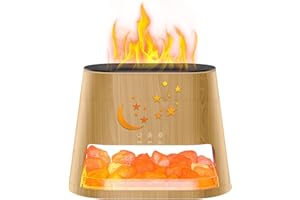 COMIUS SHARP Diffusore di Oli Essenziali & Lampada Puro Sale, Ultrasuoni Aromaterapia, LED a 7 Colori, Funzione Timer, Diffusore Effetto Fiamma per Oli Essenziali, per Casa, Ufficio, Yoga (260ML)