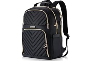 Kuosdaz Backpack Women, 15.6 Inch School Backpack Girls Teenager with USB Charging Port, Laptop Backpack Stylish Daypack Waterproof for School, Uni, Travel, Work