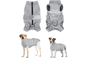 Eyein Dog Surgery Recovery Suit, Female Male Dog Surgical Bodysuit Abdominal Wounds Protector, Stop Licking Spay Shirt After Surgery Onesie with Zipper, Pet Cone E-Collar Alternative(M)