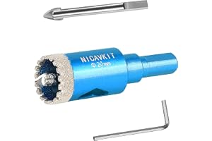 NICAVKIT Diamant-hålsåg 20 mm med centreringsstyrningsborr, professionell tandad diamantborr för kakel, porslin, glas