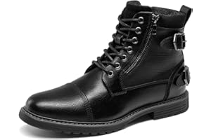 Bruno Marc Stivali Motociclista Uomo, Stivali Con Lacci Stivali Motociclista Classici, Scarpe Casual Cerniera Laterale