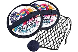 Simba Neopren kardborrebollspel – kast- och fångstspel med 2 mjuka kardborrebands-handfångare (18 cm), 1 boll (4,7 cm) och bärväska, utomhusleksak för inomhus- och utomhusbruk, från 3 år