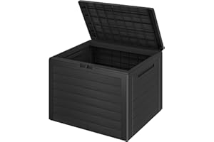 Casaria® Gartenbox 190L UV-beständig Griffmulden Verschlussvorrichtung Balkon Terrasse Wohnzimmer Wintergarten Kissenbox 78x44cm Holz-Optik Anthrazit
