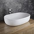 Clickbasin CounterTop Family Basin Large White Oval Bathroom Washbasin Sink 600mm x 425mm Alara
