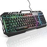Gaming Tastatur, TedGem PC Gaming Tastatur PS4 Gaming Tastatur USB Wired Gaming Tastatur 19 Schlüssel Anti-Ghosting mit LED B