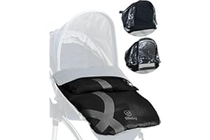 BlinkyWarm - Your All-Weather Buggy Buddy | 5-in-1 All-Season Rain Cover, Sunshade, Sleepshade & Breathable Fleece Lined Cosy Toes for Buggy | Footmuff for Stroller & Pushchair | Space