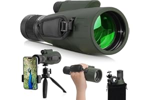 JOCOSA 15-45x50 Monocular Telescope with BAK4 Prisms & FMC Lens, Zoom Monocular with Smart Phone Adapter Tripod, Waterproof Compact High Definition Monoculars for Bird Watching Traveling Hunting