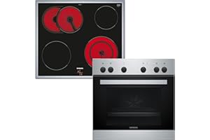 Siemens EQ110KA2EE iQ100 Herd-Glaskeramik-Kochfeld-Kombination (herdgesteuert), 59,4 cm breit, Schnellaufheizung, 3D-Heißluft Plus Backen auf 3 Ebenen