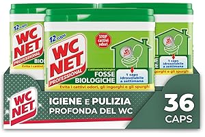 Wc Net Professional, Fosse Biologiche, Capsule Idrosolubili per WC, Scioglie gli Ingorghi, 12 Caps x 3 Confezioni