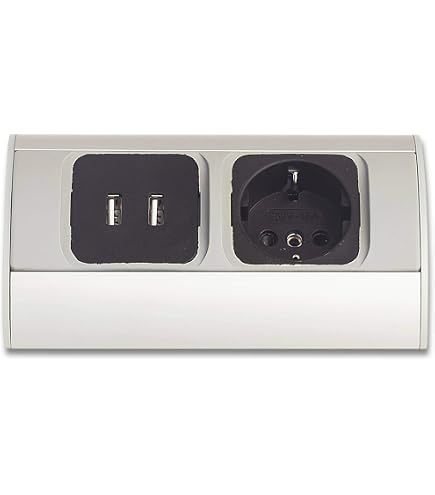 Möbel-Steckdose Weiß Mit 2 USB – 3-fach Ecksteckdose Für Küche & Büro – Vertikal/horizontal Montierbar