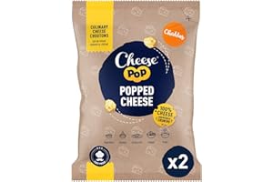 Cheesepop Zaskakująco chrupiące & Przewiewny, Lekko Pikantny & kremowy | Bogate w Białko | 100% Cheddar Ser Popped Przekąska, 2x500g