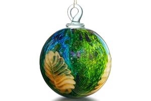 QFkris 4" Hanging Gazing Balls for Gardens Decorative Outdoor Hand-Blown Glass Ornament Friendship Balls Witch Ball