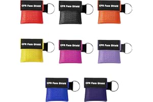 SHPUJUN Sistema di ventilazione 8 Pezzi Barriera Respiratoria, Mini Ambu Bag Portachiavi, Protezione Respiratoria Bocca a Bocca, Portachiavi con Valvola di Controllo, Rianimazione, Panno di Ventilazione
