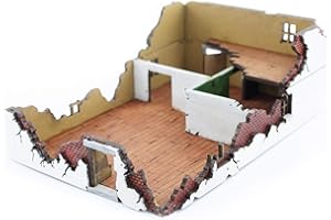 War World Gaming World at War Casa Distrutta 1 di MDF Scala 15mm - Guerra Mondiale Terrain Wargame Edificio Rovine Normandia Militare Diorama Spedizione Tracciata