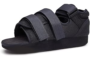 GHORTHOUD Post op Shoe for Broken Toe Medical Walking shoe Cast Foot Brace for Foot Surgery Operation Fracture or Ulcer (Large for flat sole)