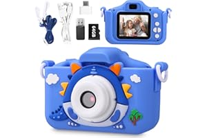 PERMUST Camara Fotos Infantil, 1080P 2.0" HD Selfie Video Cámara de Fotos para Niños, Cámara Fotos Niños con 64G Tarjeta, Cámara Digital para Niños Regalos para Niños de 3-12 Años