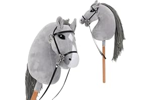 Arkyomi Hobby Horse para Niños, Caballo Juguete con Silla y riendas, Hobby Horse de Madera y Pelo para Niños a Partir de 3 Años