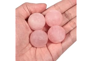 Lovionus89 4 Pezzi di cristallo guaritore per divinazione, sfere di 25mm in pietra preziosa, decorazione per la casa, piccole palle di feng shui, Quarzo rosa