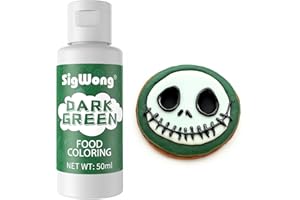 SIGWONG Food Colouring - 50ml Concentrated Liquid Food Colouring Set - Neon Liquid Food Color Dye for Baking, Decorating, Icing, Cooking and DIY Crafts - Dark Green